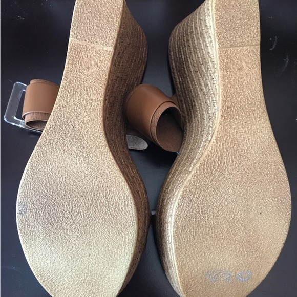 Italian Shoemakers Women's Tan Wedge Sandals - Picture 4 of 5